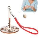 Wood Wrist Yarn Ball Minder Storage with Leather Wristband 