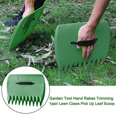 2pcs Plastic Grass Hand Leaf Rakes Garden And Yard Leaf Scoops