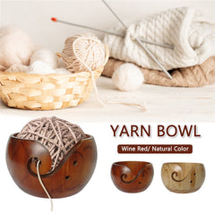 Natural Wood Yarn Holder Bowls for Knitting Indian Rosewood Yarn