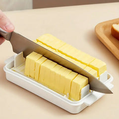Plastic Quantitative Cutting Butter Preservation Container Box Dish With Dividable Lid