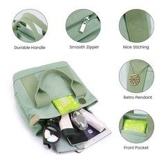 Women Canvas Tote Bag Handbags Shoulder Bags Zip Crossbody Bag