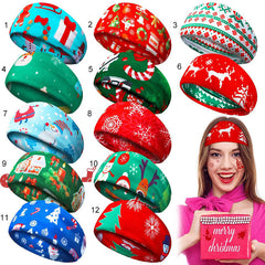 Christmas Headbands for Twisted Head Wrap Elastic Turban Hair Accessories