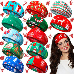 Christmas Headbands for Twisted Head Wrap Elastic Turban Hair Accessories