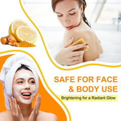 Lemon Turmeric Kojic Acid Soap Bar, Turmeric Face and Body Soap