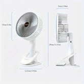 Portable Mini Clip on Fan, 3 Speed Rechargeable Small USB Desk Fan