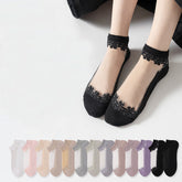 5Pcs Women’s Sheer Crystal Glass Breathable Ankle Socks