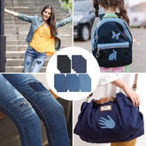 Denim Fabric Iron on Patches for Clothing Jeans Jacket DIY Repair Decor