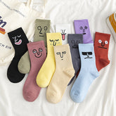 Crazy Funny Emotion Crew Socks Soft Cotton