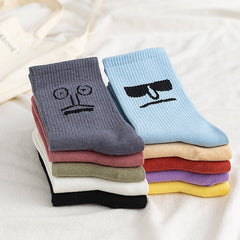 Crazy Funny Emotion Crew Socks Soft Cotton