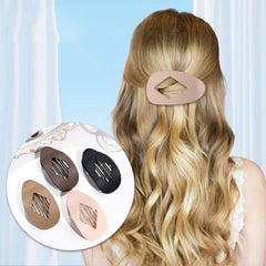 2pcs Small Flat Claw Clips for Women Stylish Curved Blliptical Flat Hair Clips Non-Slip