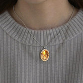 Religious Nativity Scene Jesus Necklace Vintage Glass Pendant Necklaces