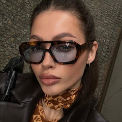 Trendy Hexagonal Aviator Sunglasses Women Men Hexagon Square Sun Glasses 