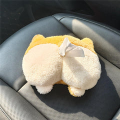 Cover Car Tissue Dispenser Organizer Box Cartoon Plush Holder