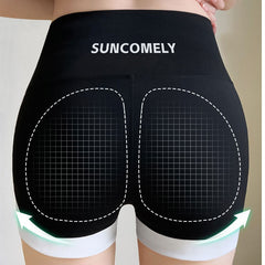 Anti-Exposure Shorts for Women - High-Waist Sharkskin Color-Block Shorts - Figure-Flattering Outer Wear 