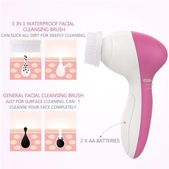 5 in 1 Portable Electric Massager Facial Cleansing Brush