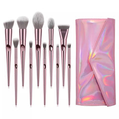 10pcs Premium Synthetic Hair Makeup Brushes Set with Case Bag