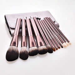 12pcs Premium Synthetic Hair Makeup Brushes Set with Case Bag