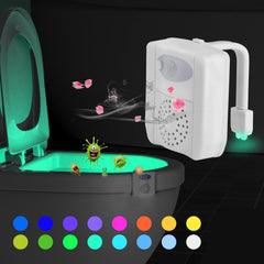16 Colors Motion Sensor LED Toilet Bowl Light with UV & Aromatherapy
