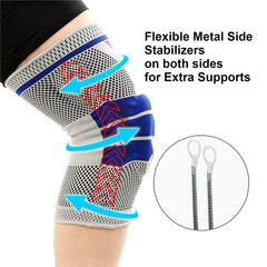 2pcs Compression Knee Support Brace with Side Stabilizers & Patella Gel Pads