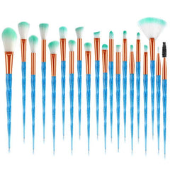 20Pcs Transparent Unicorn Diamond Eyeshadow Eyeliner Blending Makeup Brushes SetÂ