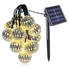 20 LED Moroccan Globe Ball Waterproof Solar Fairy String Lights