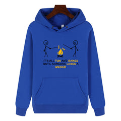 Funny Humor Print Hoodie It's All Fun And Games Until Someone Loses A Weiner Hooded Sweatshirt