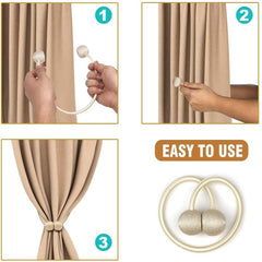 2PCS Smart Magnetic Curtain Tie Back Holdbacks Holders