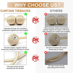 2PCS Smart Magnetic Curtain Tie Back Holdbacks Holders