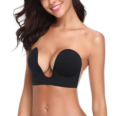 2 Packs Strapless U Plunge V Shape Invisible Push up Sticky Bra