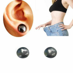 2 Pair Black Stone Magnetic Therapy Stud Earrings