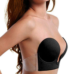 2 Packs Strapless U Plunge V Shape Invisible Push up Sticky Bra