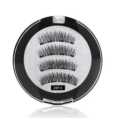 2 Pairs Reusable Thick Long 4-Magnet 3D Magnetic False Eyelashes