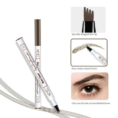 2pcs Waterproof Tattoo Eyebrow Ink Pen with 4 Tips Fork