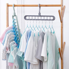 2pcs Space-Saving Storage Multi-port Support Circle Clothes Hanger Drying Rack