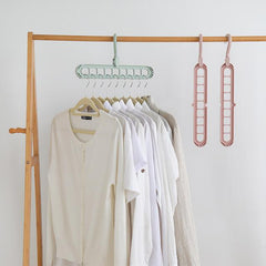 2pcs Space-Saving Storage Multi-port Support Circle Clothes Hanger Drying Rack