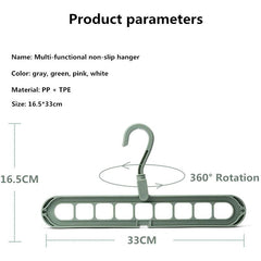 2pcs Space-Saving Storage Multi-port Support Circle Clothes Hanger Drying Rack