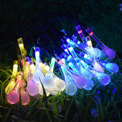 30 LED Water Drop Solar Powered Waterproof Fairy String Lights