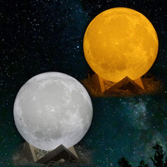 3D 16 Colors Space USB Moon Lamp