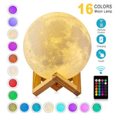 3D 16 Colors Space USB Moon Lamp