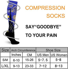 3 Pairs Artwork Painting Socks 20-30 mmHg Compression Stockings