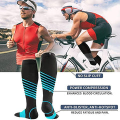 3 Pairs Unisex Nylon Sports Compression Socks Knee-High Stockings