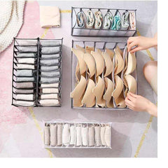 3 packs/set Multi-grids Underwear Sock Bra Storage Box