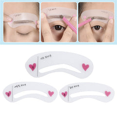 3PCs/Set Reusable Eyebrow Template Stencil Shaping DIY Tool