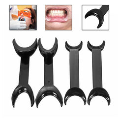 4pcs T-Shape Black Intraoral Cheek Lip Retractor for Teeth Whitening Dental Tools