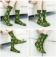 4 Pairs Colorful Women Happy Funny Cotton Crew Socks