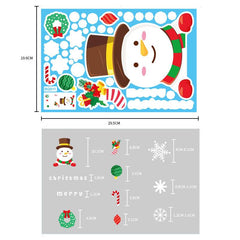 4 Sheets Christmas Santa Window Clings Stickers Window Decor