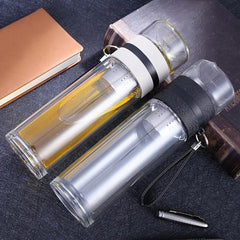 500ML Double Wall Glass Tea and Water Separation Tea Bottle With Infuser