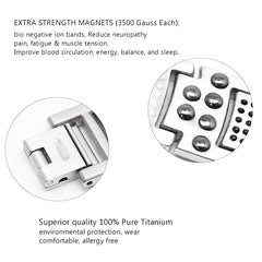 591 Elements 4-IN-1 Anion Titanium Magnetic Therapy Health Bracelet