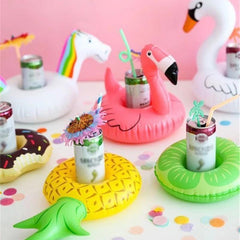 5pcs Mini Water Coasters Inflatable Drink Cup Holder