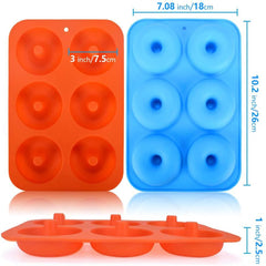 2Pcs Silicone Doughnut Cake Donut Muffin Mold Ice Mould Baking Pan Tray